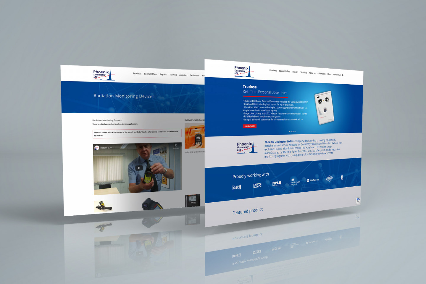 Phoenix Dosimetry website design Surrey