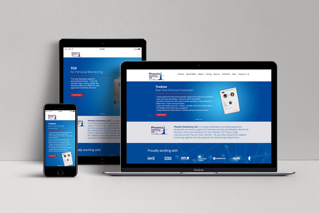 Phoenix Dosimetry website design Surrey